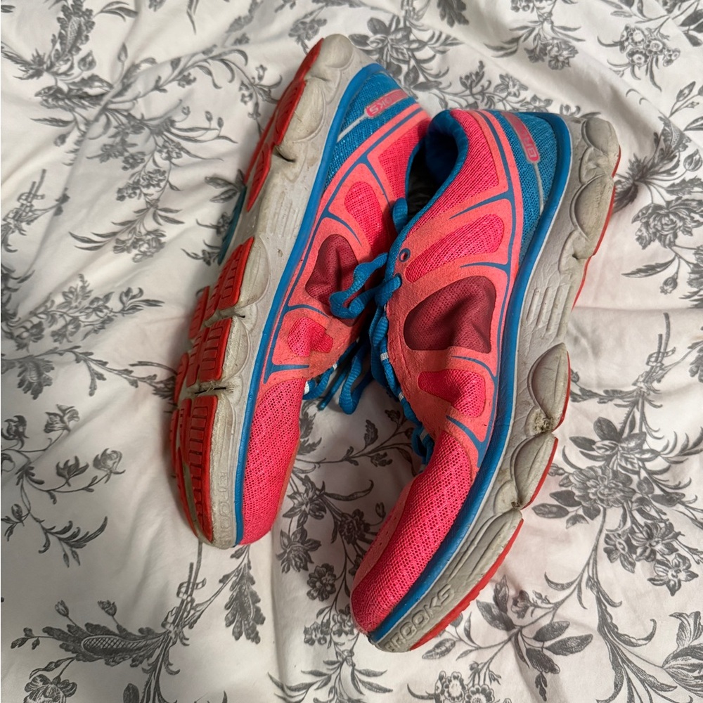 Pink and Blue Athletic Shoes